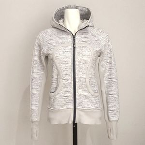 Lululemon Heathered Grey Scuba Hoodie Thumbholes Size 6